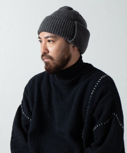 RACAL（ラカル）の「【Racal】Ear knit cap RL-21-1197（ニットキャップ/ビーニー・メンズ・ブラック/グレー/ホワイト・FREE）」の12枚目の写真