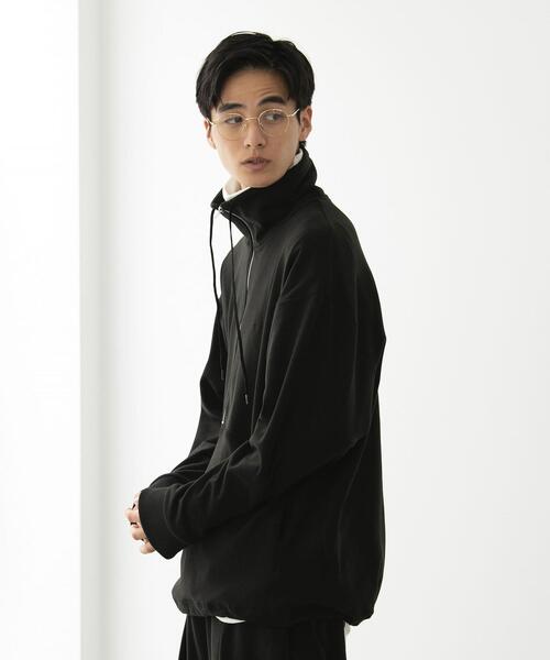 FEELING MADE（フィーリングメイド）の「FEELING MADE ストレッチマイクロフリース ハーフジップ オーバージャケット <UNISEX>（スウェット・レディース・ブラック/オリーブ/ナチュラル・FREE）」の6枚目の写真