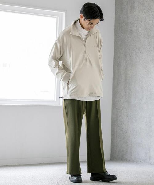FEELING MADE（フィーリングメイド）の「FEELING MADE ストレッチマイクロフリース ハーフジップ オーバージャケット <UNISEX>（スウェット・レディース・ブラック/オリーブ/ナチュラル・FREE）」の14枚目の写真