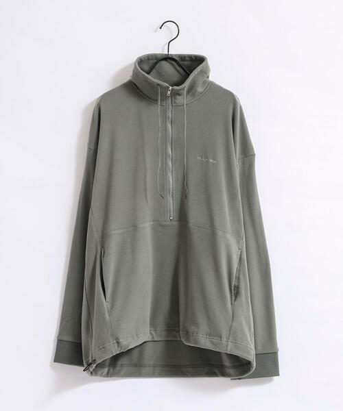 FEELING MADE（フィーリングメイド）の「FEELING MADE ストレッチマイクロフリース ハーフジップ オーバージャケット <UNISEX>（スウェット・レディース・ブラック/オリーブ/ナチュラル・FREE）」の20枚目の写真