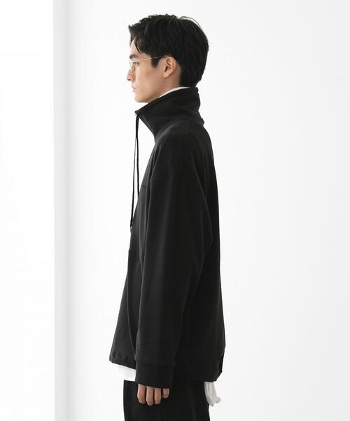 FEELING MADE（フィーリングメイド）の「FEELING MADE ストレッチマイクロフリース ハーフジップ オーバージャケット <UNISEX>（スウェット・レディース・ナチュラル/ブラック/オリーブ・FREE）」の19枚目の写真