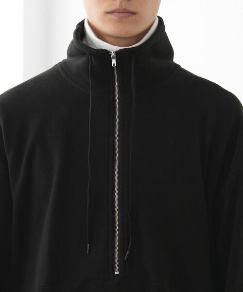 FEELING MADE（フィーリングメイド）の「FEELING MADE ストレッチマイクロフリース ハーフジップ オーバージャケット <UNISEX>（スウェット・レディース・ナチュラル/ブラック/オリーブ・FREE）」の9枚目の写真