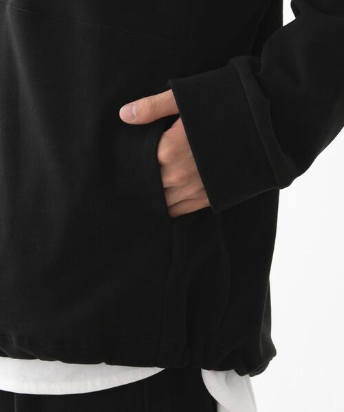 FEELING MADE（フィーリングメイド）の「FEELING MADE ストレッチマイクロフリース ハーフジップ オーバージャケット <UNISEX>（スウェット・レディース・ナチュラル/ブラック/オリーブ・FREE）」の10枚目の写真