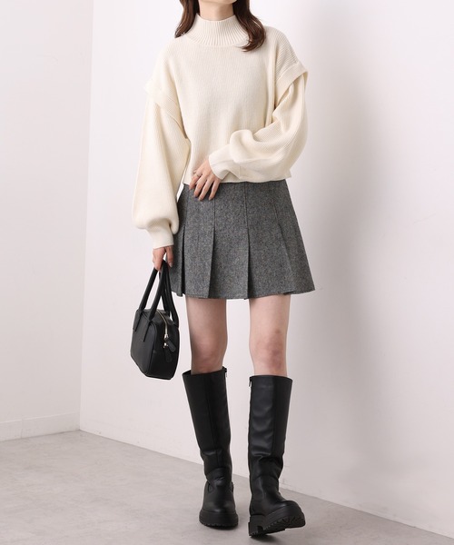 one after another NICE CLAUP（ワンアフターアナザーナイスクラップ）の「2枚セットマルチWayニットワンピース（ワンピース・レディース・グレー/モカ/ラベンダー/アイボリー・FREE）」の15枚目の写真