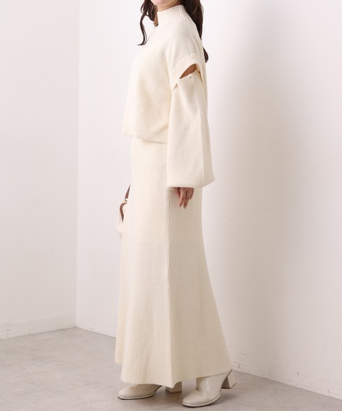 one after another NICE CLAUP（ワンアフターアナザーナイスクラップ）の「2枚セットマルチWayニットワンピース（ワンピース・レディース・グレー/モカ/ラベンダー/アイボリー・FREE）」の10枚目の写真