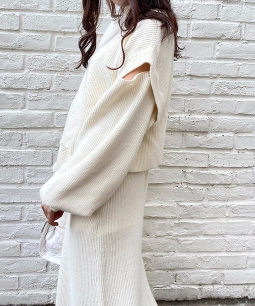 one after another NICE CLAUP（ワンアフターアナザーナイスクラップ）の「2枚セットマルチWayニットワンピース（ワンピース・レディース・グレー/モカ/ラベンダー/アイボリー・FREE）」の12枚目の写真