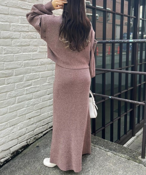 one after another NICE CLAUP（ワンアフターアナザーナイスクラップ）の「2枚セットマルチWayニットワンピース（ワンピース・レディース・グレー/モカ/ラベンダー/アイボリー・FREE）」の21枚目の写真