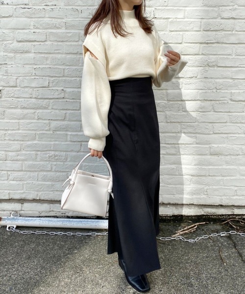 one after another NICE CLAUP（ワンアフターアナザーナイスクラップ）の「2枚セットマルチWayニットワンピース（ワンピース・レディース・グレー/モカ/ラベンダー/アイボリー・FREE）」の19枚目の写真