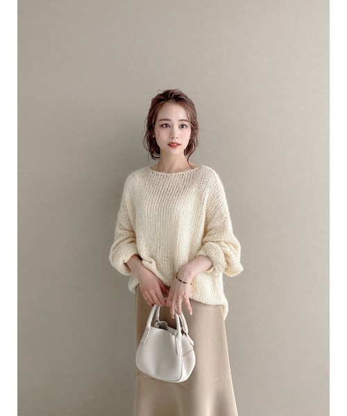 JUMELLE（ジュメロ）の「ルーズローゲージニット（ニット/セーター・レディース・ブラウン/アイボリー・FREE）」の19枚目の写真