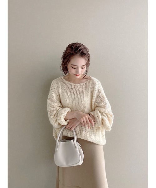 JUMELLE（ジュメロ）の「ルーズローゲージニット（ニット/セーター・レディース・ブラウン/アイボリー・FREE）」の22枚目の写真