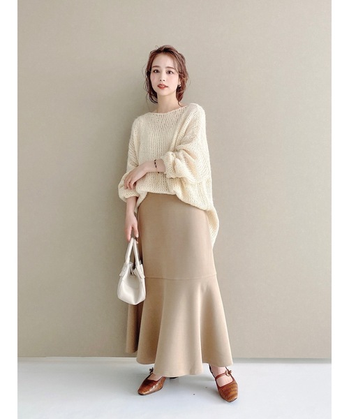 JUMELLE（ジュメロ）の「ルーズローゲージニット（ニット/セーター・レディース・ブラウン/アイボリー・FREE）」の13枚目の写真