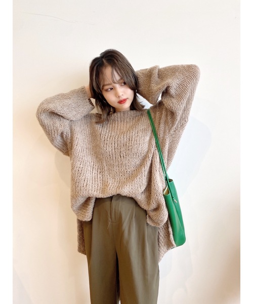 JUMELLE（ジュメロ）の「ルーズローゲージニット（ニット/セーター・レディース・ブラウン/アイボリー・FREE）」の14枚目の写真