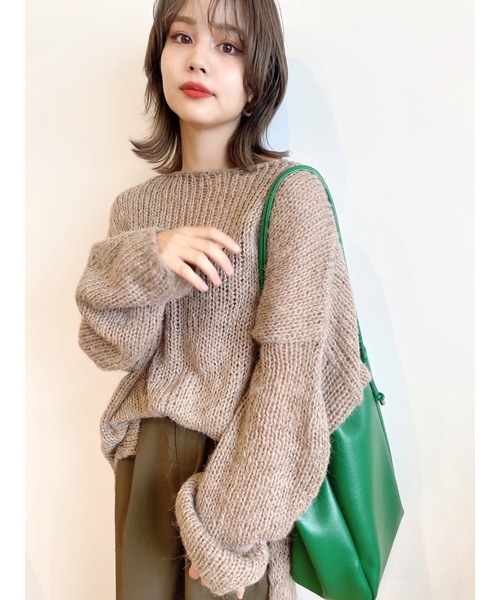 JUMELLE（ジュメロ）の「ルーズローゲージニット（ニット/セーター・レディース・ブラウン/アイボリー・FREE）」の17枚目の写真