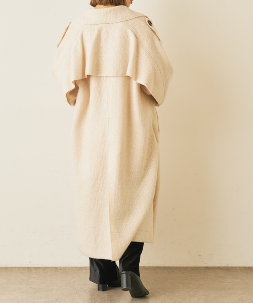 Lui's（ルイス）の「圧縮ニットデザイントレンチ（トレンチコート・レディース・ベージュ/カーキ・FREE）」の9枚目の写真