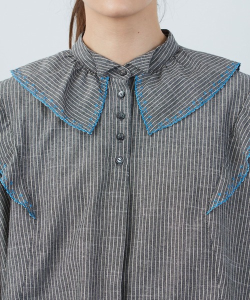 FRAPBOIS（フラボア）の「プラツァー ブラウス（シャツ/ブラウス・レディース・ブラック/ベージュ・1/0）」の15枚目の写真