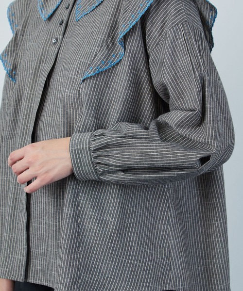 FRAPBOIS（フラボア）の「プラツァー ブラウス（シャツ/ブラウス・レディース・ブラック/ベージュ・1/0）」の9枚目の写真