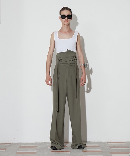 MIXSEVEN（ミックスセブン）の「ハイウェストカーキデザインパンツ　MX21AW09【MIX SEVEN】（その他パンツ・メンズ・グリーン系その他・M/L/S）」の5枚目の写真