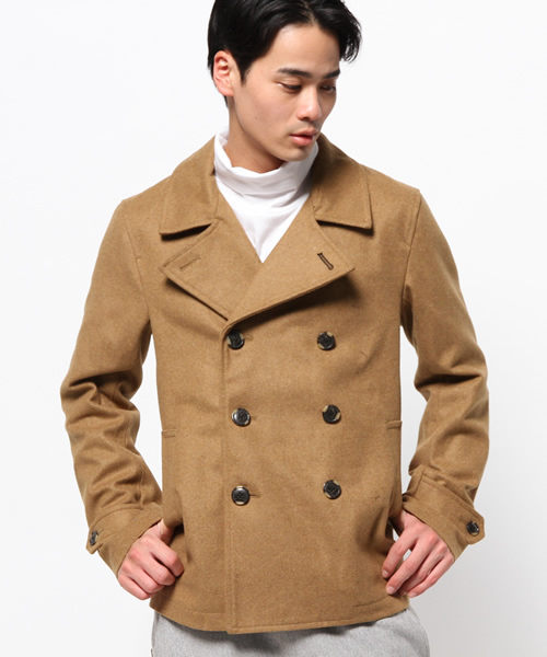 VENCEEXCHANGE（ヴァンスエクスチェンジ）の「B メルトンカラーPコート（ピーコート・メンズ・ネイビー/ライトブラウン・LARGE/MEDIUM）」の2枚目の写真