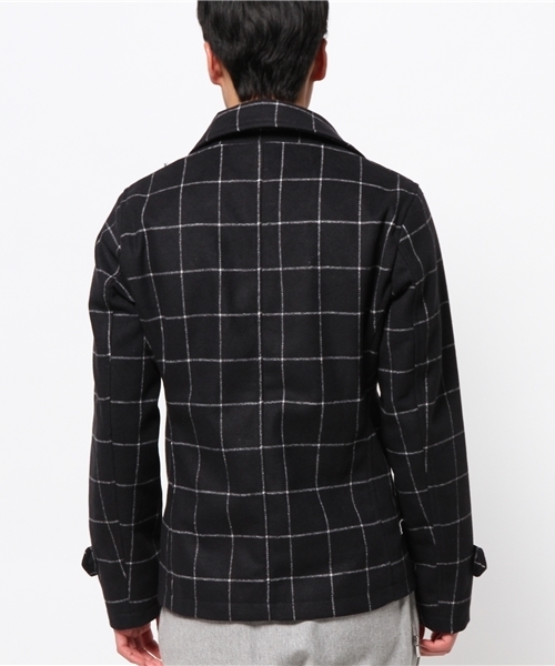 VENCEEXCHANGE（ヴァンスエクスチェンジ）の「B メルトンカラーPコート（ピーコート・メンズ・ネイビー/ライトブラウン・LARGE/MEDIUM）」の5枚目の写真