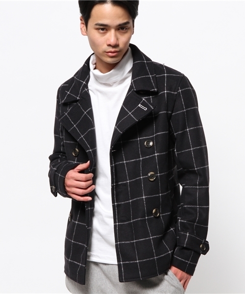 VENCEEXCHANGE（ヴァンスエクスチェンジ）の「B メルトンカラーPコート（ピーコート・メンズ・ネイビー/ライトブラウン・LARGE/MEDIUM）」の6枚目の写真