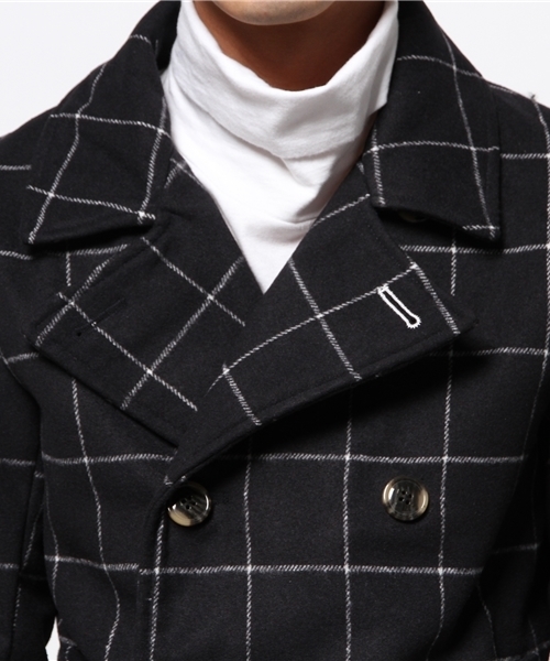 VENCEEXCHANGE（ヴァンスエクスチェンジ）の「B メルトンカラーPコート（ピーコート・メンズ・ネイビー/ライトブラウン・LARGE/MEDIUM）」の7枚目の写真