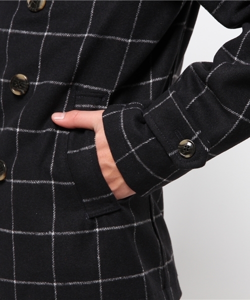 VENCEEXCHANGE（ヴァンスエクスチェンジ）の「B メルトンカラーPコート（ピーコート・メンズ・ネイビー/ライトブラウン・LARGE/MEDIUM）」の8枚目の写真