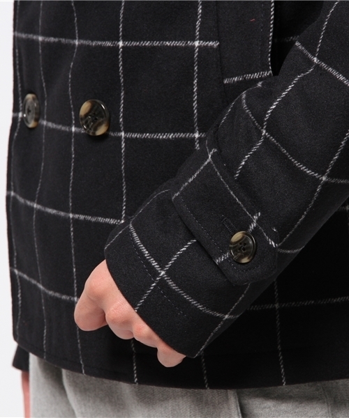 VENCEEXCHANGE（ヴァンスエクスチェンジ）の「B メルトンカラーPコート（ピーコート・メンズ・ネイビー/ライトブラウン・LARGE/MEDIUM）」の9枚目の写真