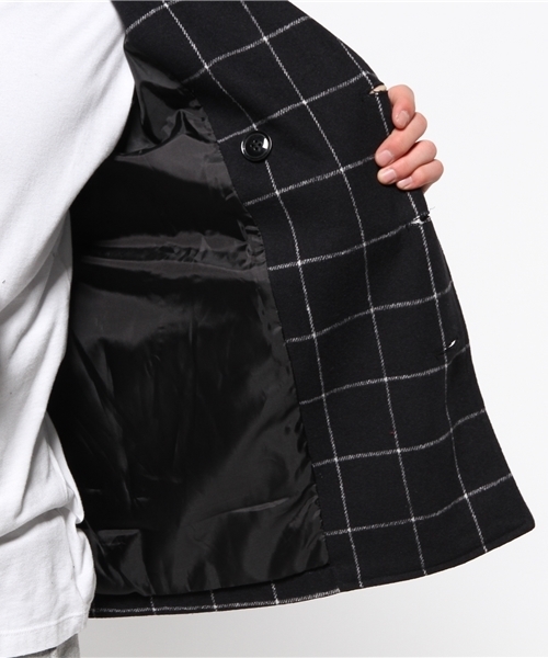 VENCEEXCHANGE（ヴァンスエクスチェンジ）の「B メルトンカラーPコート（ピーコート・メンズ・ネイビー/ライトブラウン・LARGE/MEDIUM）」の3枚目の写真