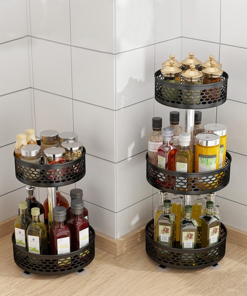 aimoha（アイモハ）の「キッチンスッキリ収納！回転式で便利な収納グッズ（キッチン収納・レディース・ホワイト/ブラック・FREE）」の8枚目の写真