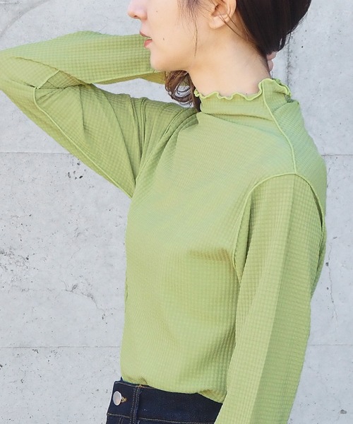 tiptop(ティップトップ)の「メローハイネックロンT(Tシャツ/カットソー・レディース・ブラック/オフホワイト/グリーン・FREE)」の3枚目の写真