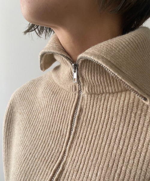 210nouve（トゥージュヌーブ）の「ハーフジップリブニット（ニット/セーター・レディース・ブラック/ホワイト/レッド/ベージュ・FREE）」の20枚目の写真