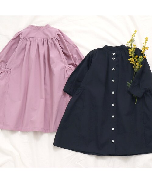 Ampersand(アンパサンド)の「premier スプリングギャザーシャツワンピース(ワンピース・キッズ・ベージュ/ネイビー/ラベンダー/ブラック・70/130/100/120/140/80/90/110)」の14枚目の写真