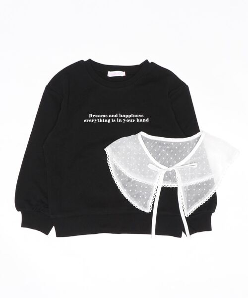 PINKHUNT（ピンクハント）の「PINKHUNT レースつけ襟付きトレーナー 6356K（スウェット・キッズ・ブラック/パープル・140cm/120cm/150cm/160cm/130cm）」の4枚目の写真