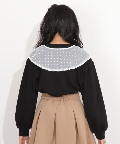 PINKHUNT（ピンクハント）の「PINKHUNT レースつけ襟付きトレーナー 6356K（スウェット・キッズ・ブラック/パープル・140cm/120cm/150cm/160cm/130cm）」の7枚目の写真