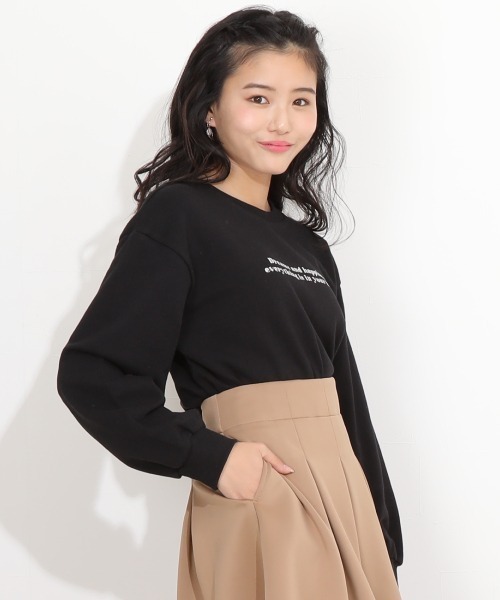 PINKHUNT（ピンクハント）の「PINKHUNT レースつけ襟付きトレーナー 6356K（スウェット・キッズ・ブラック/パープル・140cm/120cm/150cm/160cm/130cm）」の9枚目の写真