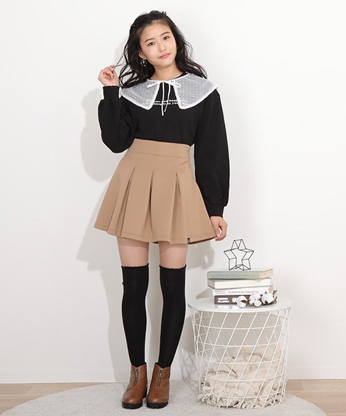 PINKHUNT（ピンクハント）の「PINKHUNT レースつけ襟付きトレーナー 6356K（スウェット・キッズ・ブラック/パープル・140cm/120cm/150cm/160cm/130cm）」の12枚目の写真