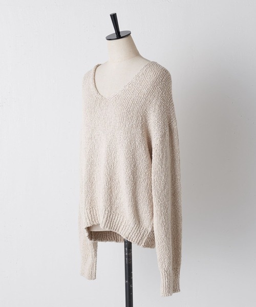 BEARDSLEY（ビアズリー）の「綿麻リリープルオーバー（ニット/セーター・レディース・ベージュ/ホワイト・FREE）」の11枚目の写真