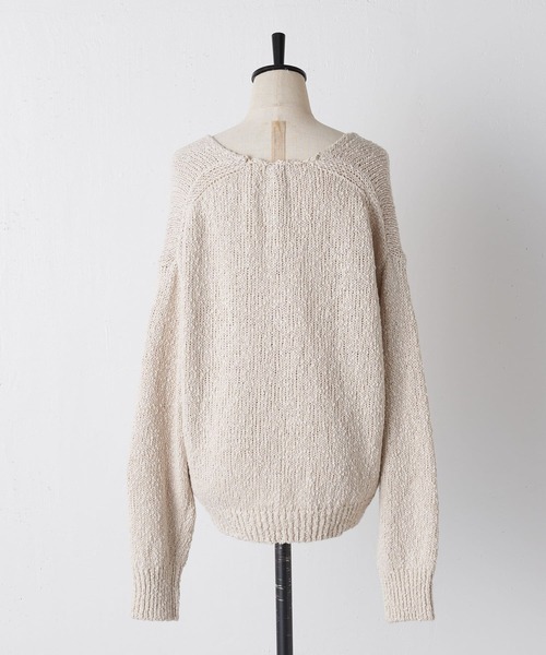 BEARDSLEY（ビアズリー）の「綿麻リリープルオーバー（ニット/セーター・レディース・ベージュ/ホワイト・FREE）」の9枚目の写真