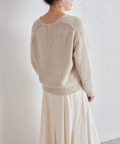 BEARDSLEY（ビアズリー）の「綿麻リリープルオーバー（ニット/セーター・レディース・ベージュ/ホワイト・FREE）」の21枚目の写真