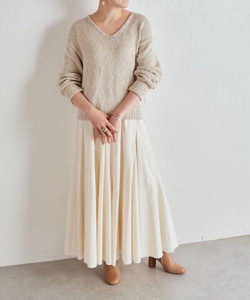 BEARDSLEY（ビアズリー）の「綿麻リリープルオーバー（ニット/セーター・レディース・ベージュ/ホワイト・FREE）」の22枚目の写真