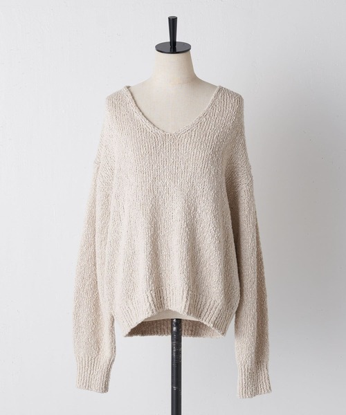 BEARDSLEY（ビアズリー）の「綿麻リリープルオーバー（ニット/セーター・レディース・ベージュ/ホワイト・FREE）」の19枚目の写真