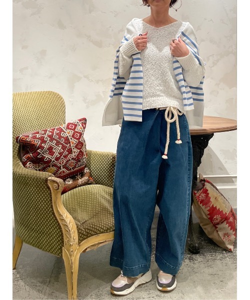 BEARDSLEY（ビアズリー）の「綿麻リリープルオーバー（ニット/セーター・レディース・ベージュ/ホワイト・FREE）」の6枚目の写真