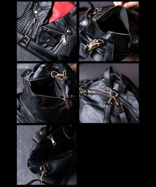 BLACK JACKALL CROWN(ブラックジャッカルクラウン)の「BLACK JACKALL CROWN ライダース デコレーション ミニリュック(バックパック/リュック・レディース・ブラック・FREE)」の11枚目の写真