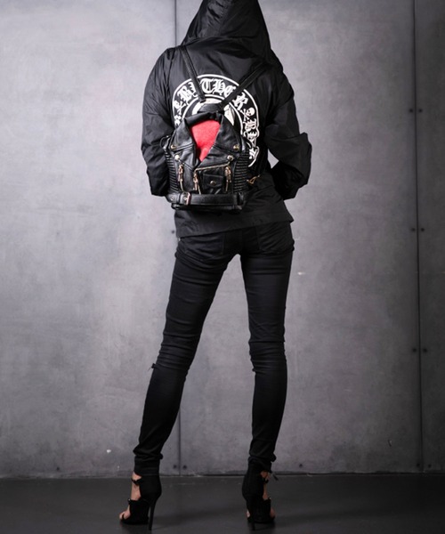 BLACK JACKALL CROWN(ブラックジャッカルクラウン)の「BLACK JACKALL CROWN ライダース デコレーション ミニリュック(バックパック/リュック・レディース・ブラック・FREE)」の6枚目の写真