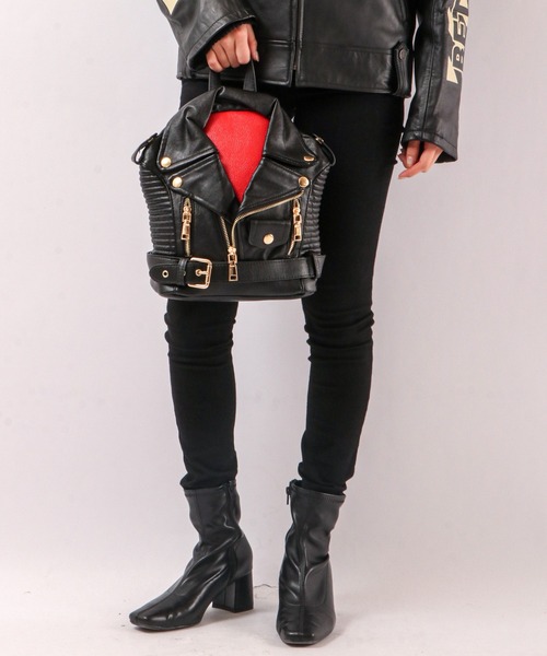 BLACK JACKALL CROWN(ブラックジャッカルクラウン)の「BLACK JACKALL CROWN ライダース デコレーション ミニリュック(バックパック/リュック・レディース・ブラック・FREE)」の3枚目の写真
