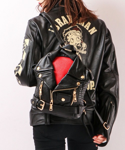 BLACK JACKALL CROWN(ブラックジャッカルクラウン)の「BLACK JACKALL CROWN ライダース デコレーション ミニリュック(バックパック/リュック・レディース・ブラック・FREE)」の19枚目の写真