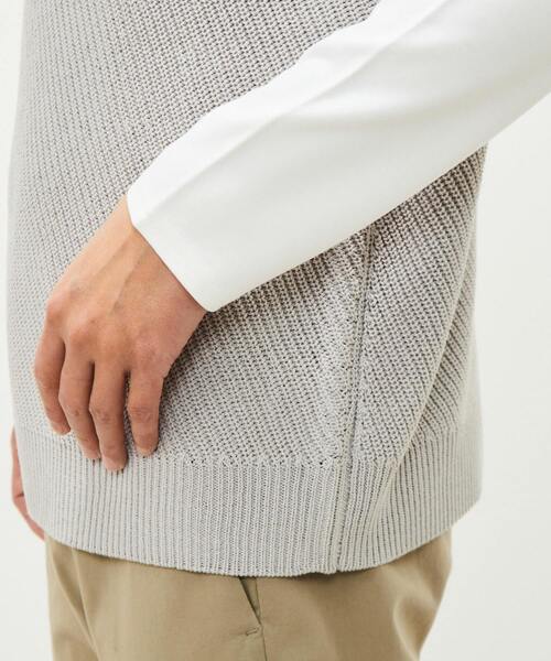 MEN'S MELROSE（メンズメルローズ）の「ニットドッキングTシャツ（Tシャツ/カットソー・メンズ・ベージュ/グレー/ミント・4/3）」の12枚目の写真