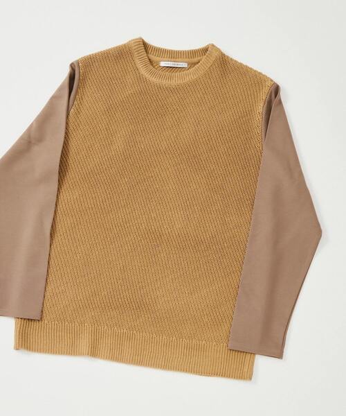 MEN'S MELROSE（メンズメルローズ）の「ニットドッキングTシャツ（Tシャツ/カットソー・メンズ・ベージュ/グレー/ミント・4/3）」の11枚目の写真