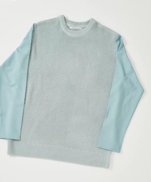 MEN'S MELROSE（メンズメルローズ）の「ニットドッキングTシャツ（Tシャツ/カットソー・メンズ・ベージュ/グレー/ミント・4/3）」の10枚目の写真