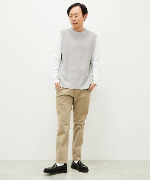 MEN'S MELROSE（メンズメルローズ）の「ニットドッキングTシャツ（Tシャツ/カットソー・メンズ・ベージュ/グレー/ミント・4/3）」の18枚目の写真